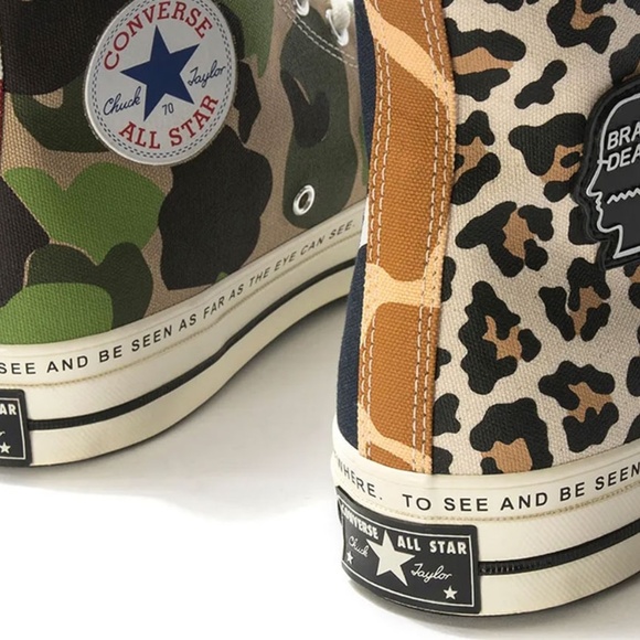 Brain Dead X Chuck Taylor (Converse) 70 HIGH - 'Mismatched Prints' (M6/W8) NWT - Picture 5 of 16
